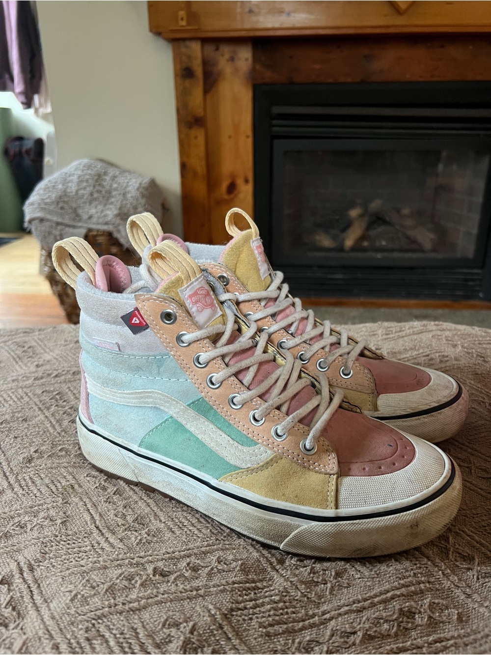 Vans MTE High Top Sneakers in Pastel Pink, Mint, Yellow, Cream